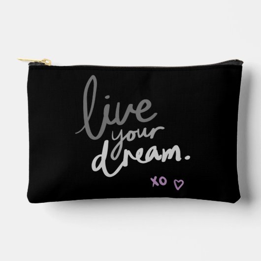 Live Your Dream Black Accessoires Pouch Etui (Voorkant)