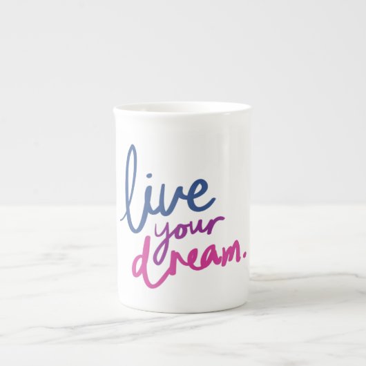 Live Your Dream Inspirational Quote Coffee Mug Porselein Kop (Voorkant)