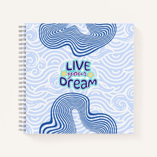 Live Your Dream - Motivational Blue Notitieboek (Voorkant)
