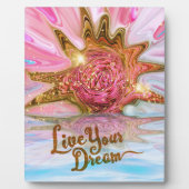 Live Your Dream - Roos Flower power Fotoplaat (Voorkant)