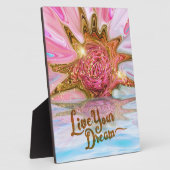 Live Your Dream - Roos Flower power Fotoplaat (Zijkant)