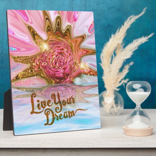 Live Your Dream - Roos Flower power Fotoplaat (Zijkant)