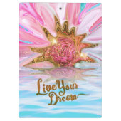 Live Your Dream - Roos Flower power Klembord (Achterkant)