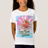 Live Your Dream - Roos Flower power T-shirt (Voorkant)