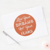 Live Your Dreams aangepaste kleur stickers (Envelop)