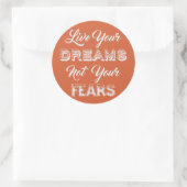 Live Your Dreams aangepaste kleur stickers (Tas)