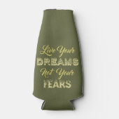 Live Your Dreams aangepaste naam & kleur fles koel Flesjeskoeler (Voorkant)
