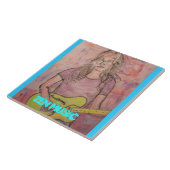 Live Zen Music Girl Sketch Tegeltje (Zijkant)