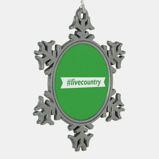 #LiveCountry Tin Sneeuwvlok Ornament (Links)