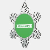 #LiveCountry Tin Sneeuwvlok Ornament (Rechts)