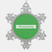 #LiveCountry Tin Sneeuwvlok Ornament (Voorkant)