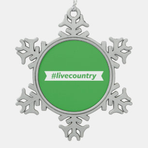 #LiveCountry Tin Sneeuwvlok Ornament