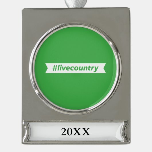 #LiveCountry Verzilverd Banner Ornament (Voorkant)