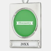 #LiveCountry Verzilverd Banner Ornament (Links)