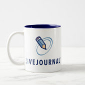 LiveJournal-Logo Verticaal Tweekleurige Koffiemok (Links)