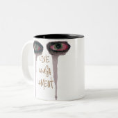 LiveLaughLament Tweekleurige Koffiemok (Voorkant links)