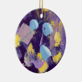 Lively blue, purple, and yellow abstract art keramisch ornament (Rechts)