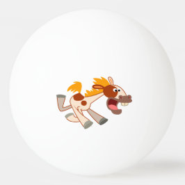 Lively Cartoon Pinto Horse Ping Pong Ball