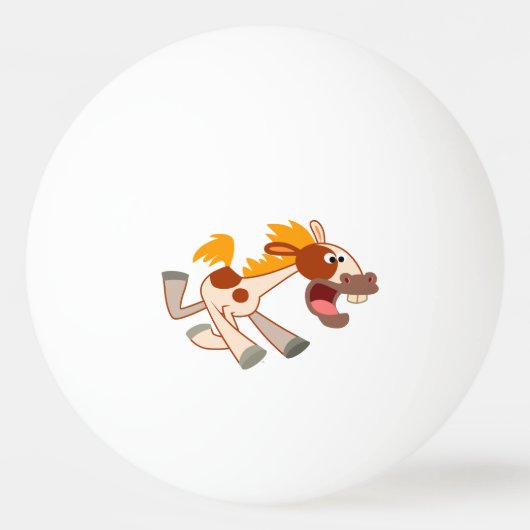Lively Cartoon Pinto Horse Ping Pong Ball (Voorkant)