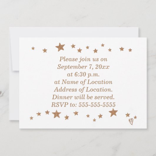 Lively Gold Stars 50e Jubileum Uitnodigingen (Achterkant)