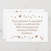 Lively Gold Stars 50e Jubileum Uitnodigingen (Voorkant / Achterkant)