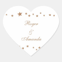 Lively Gold Stars Border Personalized Wedding Seal