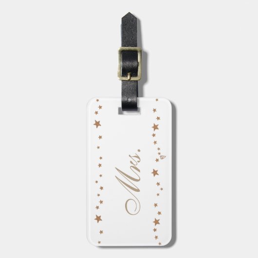 Lively Gold Stars Mrs. Bagagelabels (Voorkant verticaal)