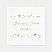 Lively Gold Stars Personalized Wedding Napkins Servetten (Voorkant)