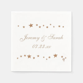 Lively Gold Stars Personalized Wedding Napkins Servetten