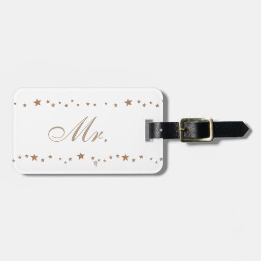Lively Gold Stars Persoonlijke Bagagelabels (Voorkant horizontaal)