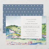 Lively Mountain Scape Blush Baby shower uitnodigen Bedankkaart (Voorkant / Achterkant)