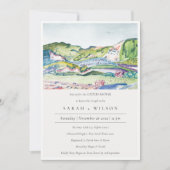 Lively Mountain Scape Blush Couples Shower Bedankkaart (Voorkant)