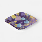 Lively Purple and Blue Abstract Art Papieren Bordje (Gebogen)