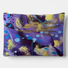 Lively, purple, blue, and gold abstract art  etui