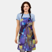 Lively purple, blue, and gold abstract art holiday schort (Gedragen)