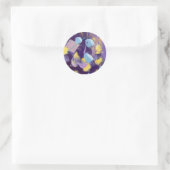 Lively Purple, Blue, and Yellow Abstract Art Ronde Sticker (Tas)