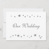 Lively Silver Stars Border, Ons huwelijk Kaart (Voorkant)