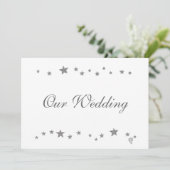 Lively Silver Stars Border, Ons huwelijk Kaart (Staand voorkant)