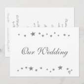 Lively Silver Stars Border, Ons huwelijk Kaart (Voorkant / Achterkant)