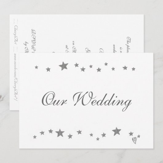 Lively Silver Stars Border, Ons huwelijk Kaart (Voorkant / Achterkant)