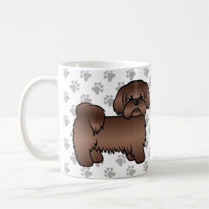 Liver Brown Shih Tzu Cute Cartoon Dog Illustratie Koffiemok