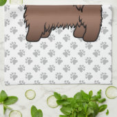 Liver Brown Shih Tzu Cute Cartoon Dog Illustratie Theedoek (Gevouwen)