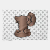 Liver Brown Shih Tzu Cute Cartoon Dog Illustratie Theedoek (Horizontaal)