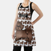 Liver Brown Shih Tzu Cute Cartoon Dog & Name Schort (Insitu)