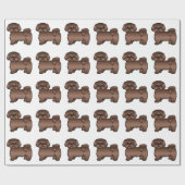 Liver Brown Shih Tzu Cute Cartoon Dog Patroon Cadeaupapier (Vlak)