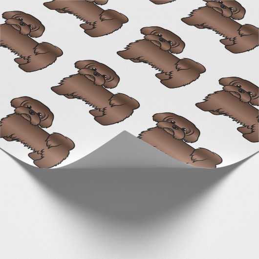 Liver Brown Shih Tzu Cute Cartoon Dog Patroon Cadeaupapier (Hoek)