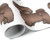 Liver Brown Shih Tzu Cute Cartoon Dog Patroon Cadeaupapier (Rol Hoek)