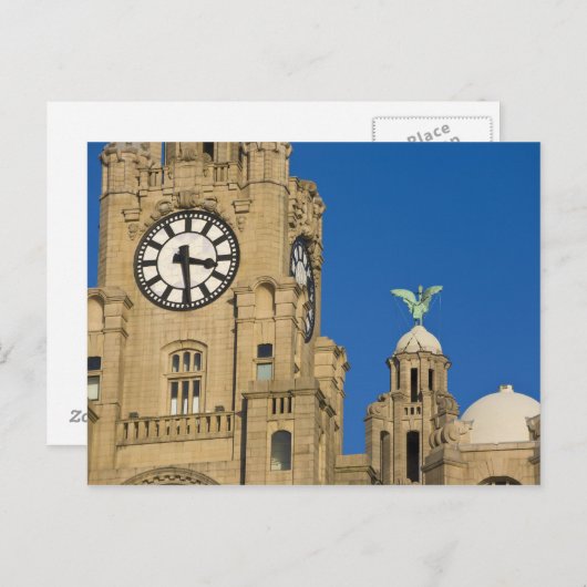 Liver Building, Liverpool, Merseyside, Engeland Briefkaart (Voorkant / Achterkant)