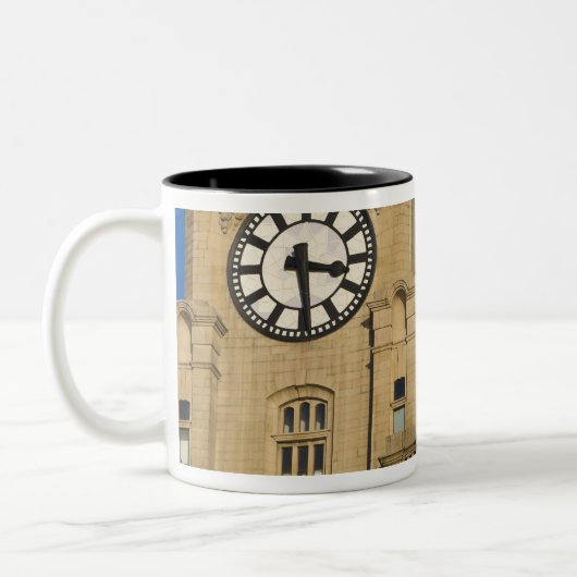 Liver Building, Liverpool, Merseyside, Engeland Tweekleurige Koffiemok (Links)