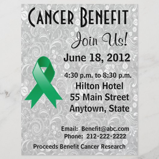 Liver Cancer Awareness Benefit Grey Floral Flyer (Voorkant)